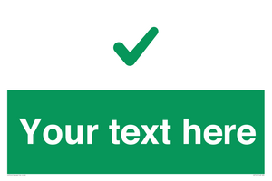 Custom green background, green tick sign